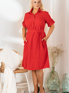 Плаття-сорочка міді літнє жіноче Karko SC113 46-48 Червоне (5903676192978) - зображення 7