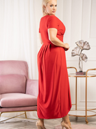 Sukienka kopertowa damska maxi Karko SA624 54-56 Czerwona (5903676039716) - obraz 8