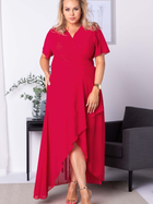 Sukienka trapezowa damska Plus Size Karko SA633 54 Różowa (5903676046608) - obraz 6