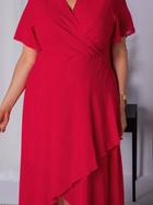 Плаття на запах довге літнє жіноче Karko SA633 56 Рожеве (5903676046615) - зображення 9