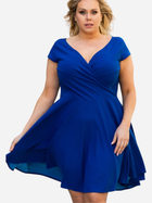 Sukienka kopertowa damska Plus Size Karko SB146 46-48 Niebieska (5903676065456) - obraz 1