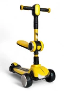 Дитячий триколісний самокат біговів складаний Scooter Car Highend 828A Yellow-Black