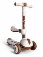 Дитячий триколісний самокат біговів складаний Cuest Dino 8102 Beige-Brown