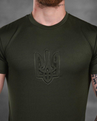 Мужской летний комплект шорты+футболка с Гербом Украины XL олива (87401) - изображение 5