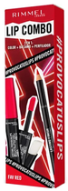 Набір декоративної косметики Rimmel London Lip Combo Provocalips Fav Red Блиск для губ 2.3 мл + Бальзам 1.6 г + Олівець для губ 1.2 г (3616305583574) - зображення 1