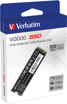 Dysk SSD Verbatim Vi3000 512GB M.2 2280 NVMe PCIe 3.0 x4 3D NAND TLC (0023942493747) - obraz 3