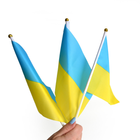 Прапорець України набір із 3-х штук поліестер 14*21 см на паличці з присоскою