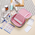 Мини-аптечка органайзер, дорожная сумка для хранения лекарств / таблеток / медикаментов, 13х10х4 см, розовая с серым (83691098) - изображение 5