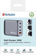 Ładowarka sieciowa Verbatim GaN GNC-100 100W Silver - obraz 5