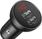 Ładowarka samochodowa Baseus Digital Display Dual Car Charger 24W Black (CCBX-0S) - obraz 2