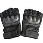 Тактические перчатки безпалые с усиленной защитой размер L-XL Черные (D-2019091604) - изображение 1