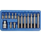 Отверточные насадки VOREL : адаптер квадрат 1/2", "TORX" T20-T55, 30 -75 мм, CrV. Набор 15 шт. 66580