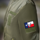 Набір шевронів 2 шт з липучкою прапор штату США Техас з Черепом Карателя, вишитий патч нашивка 5х8 см - зображення 4