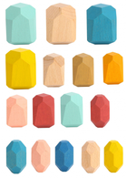 Klocki Drewniane Balansujące Kamyczki Tooky Toy Montessori Edukacyjne 16 elementów (6972633371618) - obraz 3