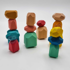 Klocki Drewniane Balansujące Kamyczki Tooky Toy Montessori Edukacyjne 16 elementów (6972633371618) - obraz 8