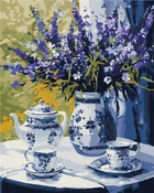 Картина по номерам - Чаепитие с лавандой ©art_selena_ua 40x50 KHO3272 Идейка