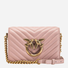 Torebka crossbody damska ze skóry naturalnej Pinko Love Click Mini 100067A0GK-O81Q Różowa (8055209840928)