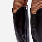 Zimowe kozaki damskie skórzane na słupku do kolana z elastyczną cholewką Lewski Shoes 2928/B/2 39 Czarne (5905677948219) - obraz 4