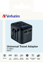 Ładowarka sieciowa Verbatim Travel Adapter 12W 2 x USB-A UTA-1 Black (23942495437) - obraz 10