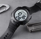 Наручний чоловічий годинник Skmei Neon 10 Bar Black із кварцовим механізмом водонепроникні чорні