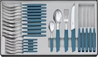 Набор столовых приборов Victorinox Swiss Modern Table Set 24 предмета с синей ручкой (6.9096.11W2.24)