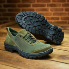 Тактичні кросівки літні PAV M18 олива хакі шкіряні сітка прошиті 45 - зображення 8