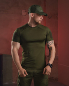 Тактична чоловіча паровідвідна футболка L олива (87487)