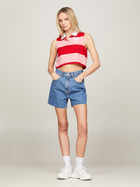 Koszulka polo damska z nadrukiem Tommy Jeans DW0DW17764-TIC XS Różowa (8720646662760) - obraz 3
