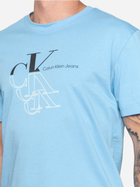 Koszulka męska bawełniana Calvin Klein Jeans J30J325352-CEZ XL Błękitna (8720109355468) - obraz 3