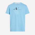 Koszulka męska bawełniana Calvin Klein Jeans J30J325352-CEZ L Błękitna (8720109355291) - obraz 4