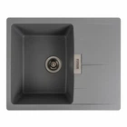 Гранітна мийка для кухні Platinum 6250 ZIRKONE матовий Сірий металік