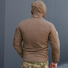 Літня Чоловіча Куртка Skin з прихованим капюшоном та липучками під шеврони / Легка Вітровка койот розмір XL - зображення 4