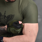 Мужская футболка с принтом ДШВ Coolmax олива размер XL - изображение 4
