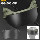 Защитные флип очки на шлем Fast с 2-мя сменными линзами олива - изображение 2