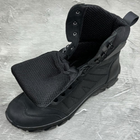 Летние мужские берцы с протекторной подошвой / кожаные ботинки черные размер 42 - изображение 5