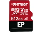 Карта памяти microSD 512Gb Patriot EP Class 10 UHS-I U3 V30 A1 + SD адаптер (PEF512GEP31MCX)
