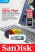 Флешка USB 3.0 64Gb SanDisk Ultra Flair Blue (SDCZ73-064G-G46B)