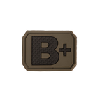 Нашивка на липучке Sturm Mil-Tec Blood Type Patch B Positive PVC 3D Olive