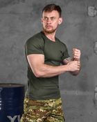 Тактическая потоотводящая футболка odin oliva снаряд L - изображение 5
