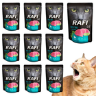 Mokra karma dla kotów Dolina Noteci Rafi Cat z tuńczykiem 10 x 100 g (5902921382355) - obraz 3