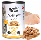 Mokra karma dla kotów TufTuf Puszka kawałki mięsne z drobiem 12x415 g (5905342250104) - obraz 1