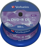 Dyski Verbatim DVD+R 8.5GB 8x Cake 50 szt (0023942437581) - obraz 1