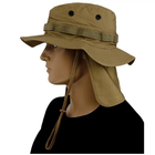 Панама Sturm Mil-Tec British Boonie Hat with Neck Flap R/S L Coyote - зображення 4