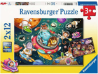 Пазл Ravensburger Animals In Space 2 x 12 elemenów (4005555008576) - зображення 1