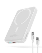 Павербанк Baseus Magnetic Mini Air 5000 mAh 20W з бездротовою зарядкою Qi 15W 2в1 White