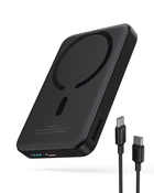 Павербанк Baseus Magnetic Mini Air 5000 mAh 20W с беспроводной зарядкой Qi 15W 2в1 Black
