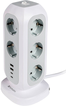 Мережевий фільтр Verbatim EUPT-01 EU Power Tower 11 розеток 2 x USB Type-A - 2 x USB Type-C 2 м White (0023942495475) - зображення 1