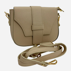 Torebka crossbody damska ze skóry naturalnej Laura Biaggi LB98-142 Jasnobeżowa (5906212477867)