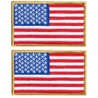 Набір шевронів 2 шт. на липучці Прапор США, вишитий патч нашивка 5х8 см - зображення 1