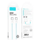 Кабель HOCO Source 60W charging data Cable Type-C to Type-C X104 |1M| blue